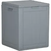 The Living Store Garten-Aufbewahrungsbox 90 L Grau PP Rattan