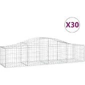 vidaXL Gabionen mit Hochbogen 30 Stk. 200x50x40/60 cm Verzinktes Eisen