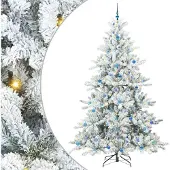 Syfax Künstlicher klappbarer Weihnachtsbaum Weiß 240 cm PVC und Stahl
