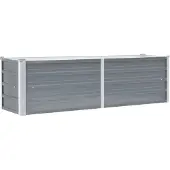 Syfax Garten-Hochbeet Verzinkter Stahl 160x40x45 cm Grau