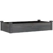 Syfax Hochbeet mit Einsatz Grau 120x60x25 cm Massivholz Tanne