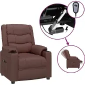 Syfax Elektrischer Relaxsessel Braun Kunstleder