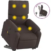 Sonstiges Massagesessel mit Aufstehhilfe Dunkelbraun Stoff