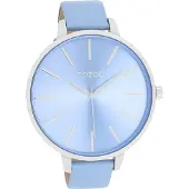 Oozoo Leder Damen Uhr Analog Quarzuhr Armband hellblau Timepieces D2UOC11073