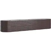 Syfax Hochbeet Verzinkter Stahl 368x80x68 cm Braun
