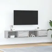 Syfax TV-Schränke 2 Stk. Grau Sonoma 80x31x25,5 cm Holzwerkstoff