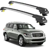 TURTLE DACHTRÄGER AIR-1 INFINITI QX56 Z62 2011 2012 2013 Raised Rails , Silber