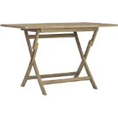 Syfax Gartentisch Klappbar Grau 120x70x75 cm Massivholz Teak