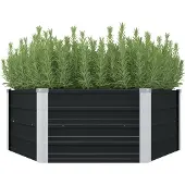 Syfax Hochbeet Anthrazit 129 x 129 x 45 cm Verzinkter Stahl