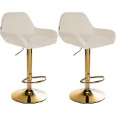 CLP 2er Set Barhocker Braga Gold Stoff, Farbe:taupe