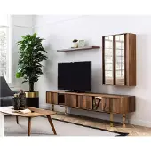 AEA Tv Lowboard rtv Schrank Tisch Wohnzimmer Holz Modern Wohnwand Möbel 5tlg