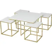 AEA Couchtisch Weiß Luxus Design Metall Elegantes Möbel Wohnzimmer Couchtische