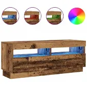 Syfax TV-Schrank mit LED-Leuchten Altholz-Optik 100x35x40 cm