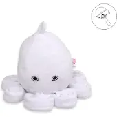 Bobono Oktopus Kuscheltier für Kinder mit Rassel - weiß