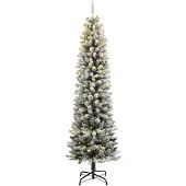 Syfax Künstlicher Weihnachtsbaum mit Schnee 150 LEDs 150 cm