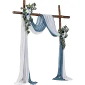 Vevor Künstlicher Hochzeitsbogen-Blumen-Set Blau mit 2 Blumen und 2 Vorhängen