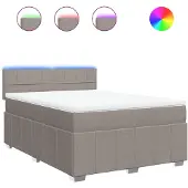 Syfax Boxspringbett mit Matratze Taupe 160x200 cm Stoff