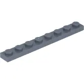 LEGO 1x8 Platte 3460 - 50 Stück Dunkles Bläuliches Grau