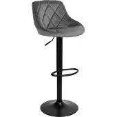 EHokery Barhocker CYDRO BLACK - Grafit Velvet, höhenverstellbar