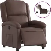 Syfax Elektrischer Relaxsessel Braun Kunstleder