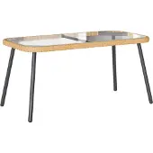 Syfax Couchtisch Braun und Schwarz 90 x 45 x 43 cm Poly-Rattan