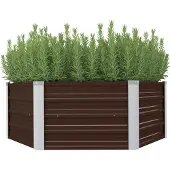 Syfax Hochbeet Braun 129 x 129 x 45 cm Verzinkter Stahl