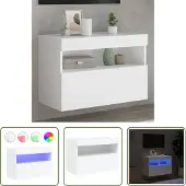 The Living Store TV-Wandschrank mit LED-Leuchten Weiß 60x30x40 cm