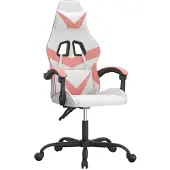 Syfax Gaming-Stuhl Weiß und Rosa Kunstleder