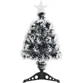 Syfax Weihnachtsbaum mit Beleuchtung Grün und Weiß 64cm Glasfaser