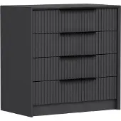 Dmora Jebi - Kommode, 45x72x77h cm Antrazit Schwarz, 4 Schubladen