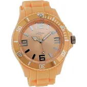 Oozoo Damen Armbanduhr orange Analog schimmernd Timepieces Silikonarmband D2UOC4348A