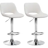CLP 2er Set Barhocker Camden Samt chrom - creme
