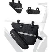 RockBros Fahrradtasche Set 2-in-1 Dreiecktasche Abnehmbar Rahmentasche 1,3L+0,7L