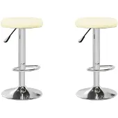Syfax Barhocker 2 Stk. Creme Kunstleder
