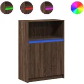 Syfax Sideboard mit LED Braun Eichen-Optik 72x34x100 cm Holzwerkstoff