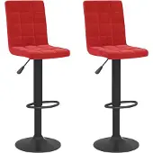 Syfax Barhocker 2 Stk. Weinrot Samt