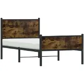 Syfax Metallbett ohne Matratze Räuchereiche 80x200 cm