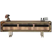 AEA Wohnzimmer Sideboard TV Ständer RTV Lowboard Wohnwand Holz Braun Möbel