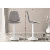 CLP Barhocker Elmore Stoff W grau