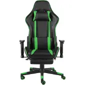 Syfax Gaming-Stuhl mit Fußstütze Drehbar Grün PVC