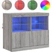 Syfax Sideboard mit LED-Leuchten Grau Sonoma 81x37x67 cm