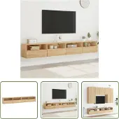 The Living Store TV-Wandschränke 2 Stk. Sonoma-Eiche 100x30x30 cm Holzwerkstoff