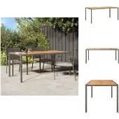 vidaXL Gartentisch 190x90x75 cm Poly Rattan und Akazienholz Grau - Gartentische