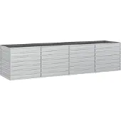 Syfax Garten-Hochbeet 320x80x77 cm Verzinkter Stahl Silber