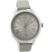 Oozoo Leder Damen Uhr matt Analog Armband grau Timepieces D2UOC9477A