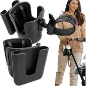 Edibazzar | 2-in-1 schwarzer universeller Kinderwagen-Becher-/Flaschen-/Handyhalter