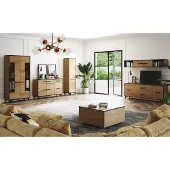 AEA Kommode Schrank TV Ständer Regal Wohnzimmer 6tlg. Möbel Wohnwand Wohnwände Set
