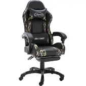 Syfax Gaming-Stuhl mit Fußstütze Schwarz und Tarnmuster Kunstleder