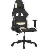 Syfax Gaming-Stuhl mit Massagefunktion Schwarz und Creme Stoff