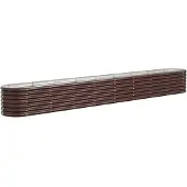 Syfax Hochbeet Verzinkter Stahl 332x40x36 cm Braun